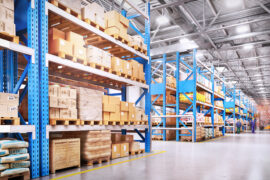 Image of warehouse with new upgraded led high bay lights
