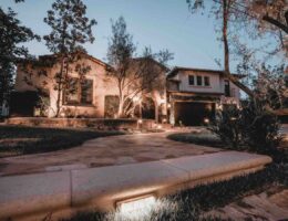 picture of beautiful hose with new outdoor landscape lighting
