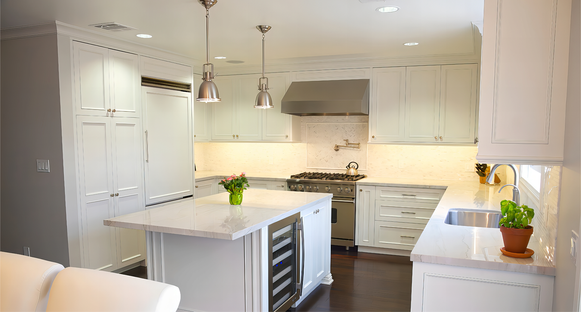 Kitchen with LED Tape Light