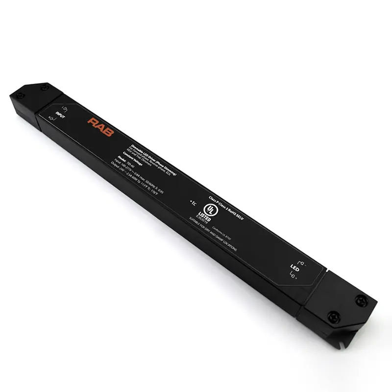 RAB LED Driver - 60W Capacity - 120V / 0-10V Dimming - 120-277V Input / 24V Output