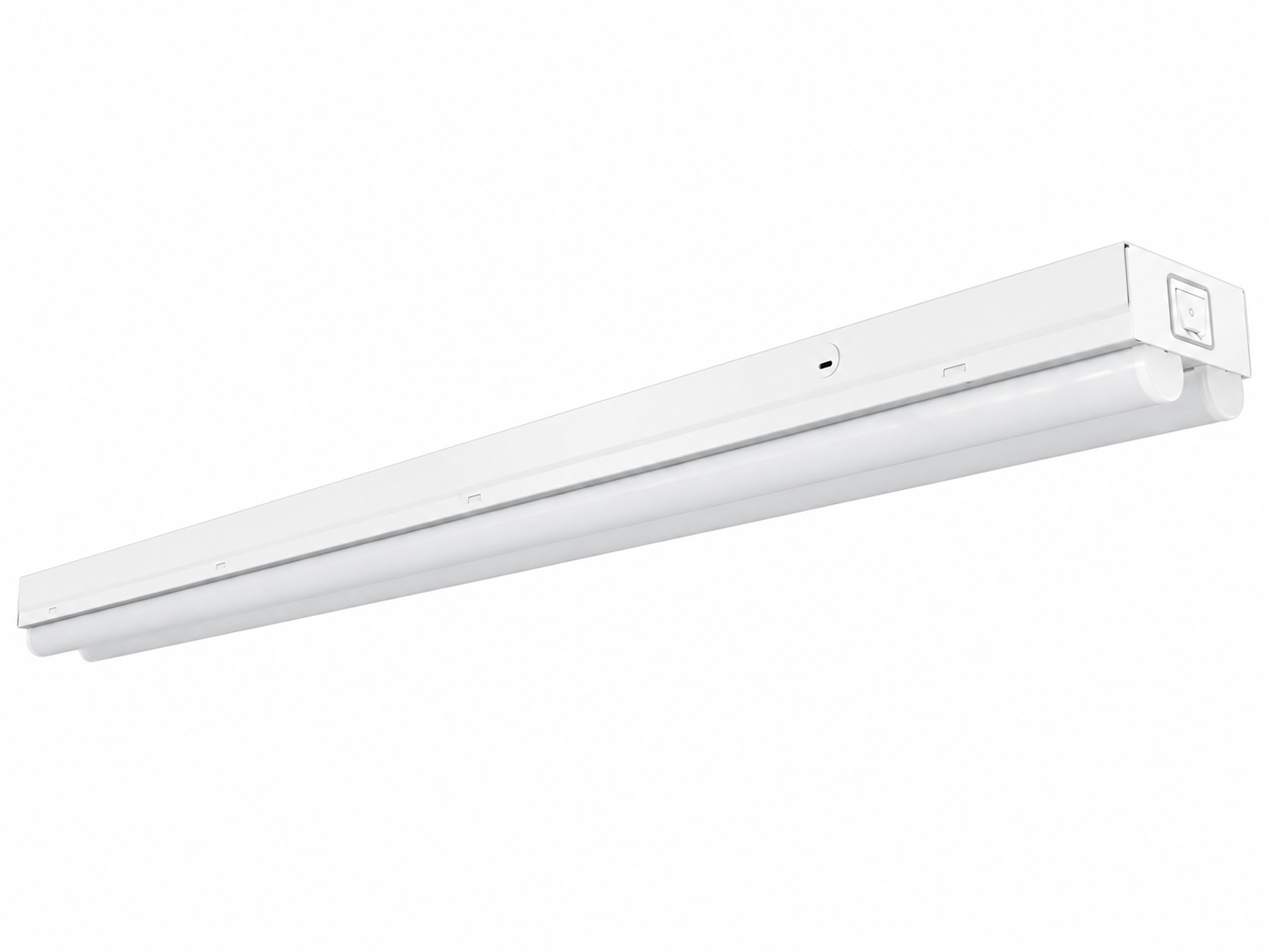 RAB STRP4H 4-foot LED strip light with selectable wattage and color temperature for garages, workshops, and commercial spaces.