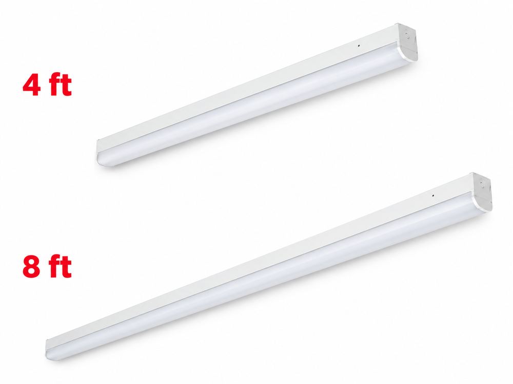 4 ft and 8 ft LED shop light fixtures for garages and workshops