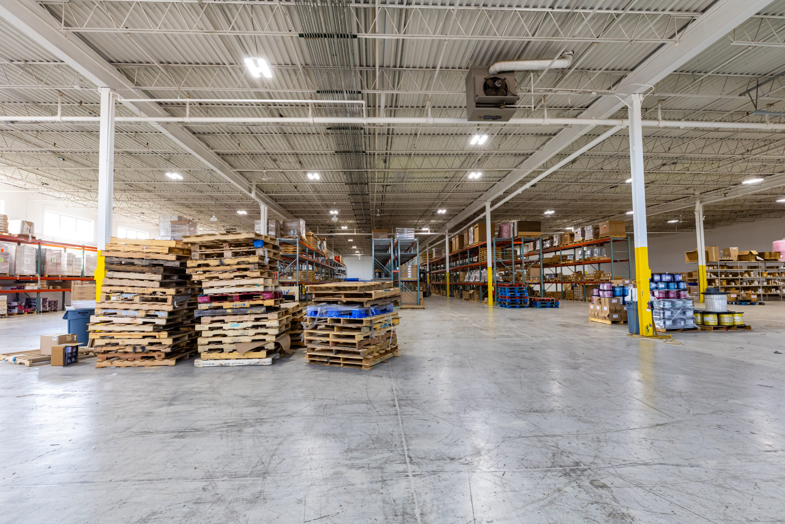 Keystone LED high bays installed in a commercial warehouse application.