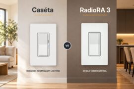 Lutron Caseta Diva and RadioRA 3 Sunnata dimmers compared side by side