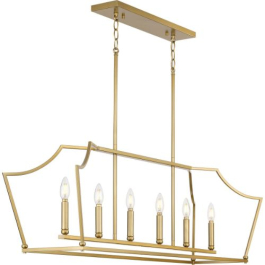 Progress Lighting Parkhurst 6-Light Linear Island Chandelier - 120V - Brushed Bronze