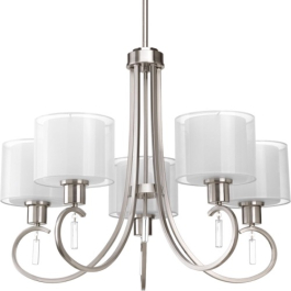 Progress Lighting Invite 26" 5-Light Chandelier - 120V - Brushed Nickel