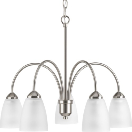 Progress Lighting Gather 23" 5-Light Chandelier - 120V - Brushed Nickel