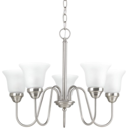 Progress Lighting Classic 23" 5-Light Chandelier - 120V - Brushed Nickel