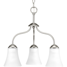 Progress Lighting Classic 18" 3-Light Chandelier - 120V - Brushed Nickel