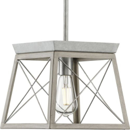 Progress Lighting Briarwood Mini Pendant - 120V - Galvanized Finish