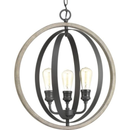 Progress Lighting Conestee 3-Light Pendant - 120V - Graphite