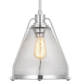 Progress Lighting Range 1-Light Pendant - 120V - Polished Nickel