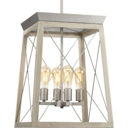 Progress Lighting Briarwood 4-Light Pendant - 120V - Galvanized