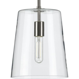 Progress Lighting Clarion 11" 1-Light Pendant - 120V - Brushed Nickel