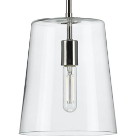 Progress Lighting Clarion 11" 1-Light Pendant - 120V - Polished Nickel