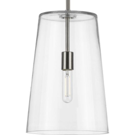Progress Lighting Clarion 16" 1-Light Pendant - 120V - Brushed Nickel