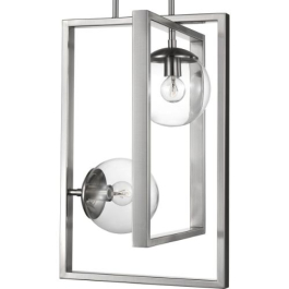 Progress Lighting Atwell Square 2-Light Pendant - 120V - Brushed Nickel