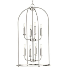 Progress Lighting Leyden 8-Light Chandelier - 120V - Brushed Nickel