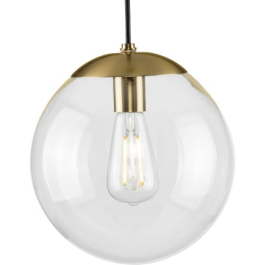 Progress Lighting Atwell 10" Round 1-Light Pendant - 120V - Brushed Bronze