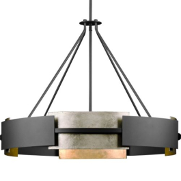Progress Lighting Lowery 32" 6-Light Pendant - 120V - Matte Black