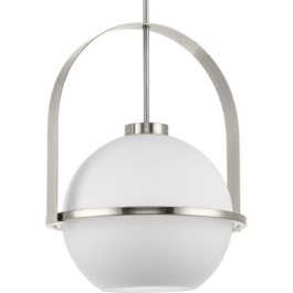 Progress Lighting Delayne 16" 1-Light Pendant - 120V - Brushed Nickel