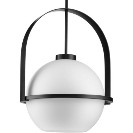 Progress Lighting Delayne 16" 1-Light Pendant - 120V - Matte Black