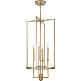 Progress Lighting Elara 4-Light Pendant - 120V - Vintage Brass
