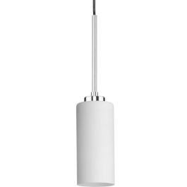Progress Lighting Cofield 1-Light Pendant - Frosted Shade - 120V - Polished Chrome
