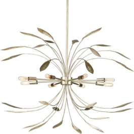 Progress Lighting Mariposa 36" 8-Light Pendant - 120V - Gilded Silver