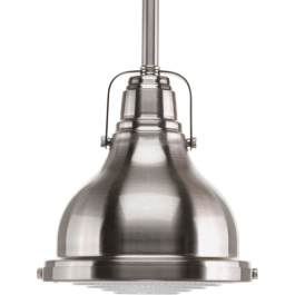 Progress Lighting Fresnel Lens Mini Pendant - 120V - Brushed Nickel