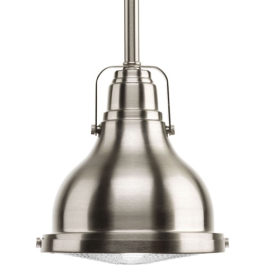 Progress Lighting Fresnel Lens LED Mini Pendant - 3000K - 120V - Brushed Nickel