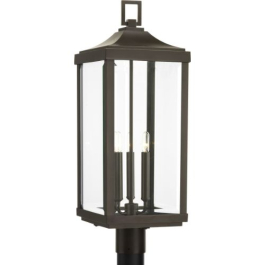 Progress Lighting Gibbes Street 3-Light Post Top Lantern - 120V - Antique Bronze