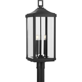 Progress Lighting Gibbes Street 3-Light Post Top Lantern - 120V - Textured Black