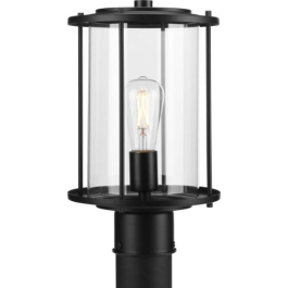 Progress Lighting Gunther 1-Light Post Top Lantern - 120V - Matte Black
