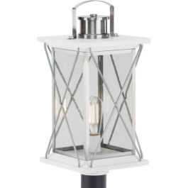 Progress Lighting Barlowe 1-Light Post Top Lantern - 120V - Stainless Steel