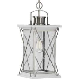 Progress Lighting Barlowe 1-Light Hanging Lantern - 120V - Stainless Steel