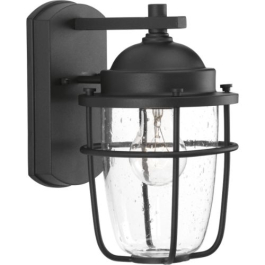 Progress Lighting Holcombe 1-Light Small Outdoor Wall Lantern - 120V - Textured Black