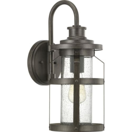Progress Lighting Haslett 1-Light Medium Outdoor Wall Lantern - 120V - Antique Pewter