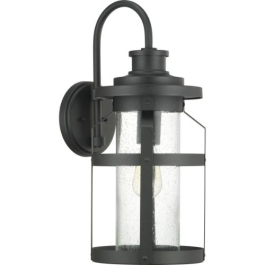 Progress Lighting Haslett 1-Light Large Outdoor Wall Lantern - 120V - Textured Black