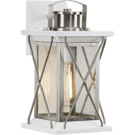 Progress Lighting Barlowe 1-Light Small Outdoor Wall Lantern - 120V - Stainless Steel