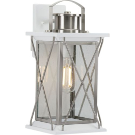 Progress Lighting Barlowe 1-Light Medium Outdoor Wall Lantern - 120V - Stainless Steel