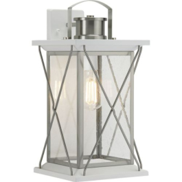 Progress Lighting Barlowe 1-Light Large Outdoor Wall Lantern - 120V - Stainless Steel