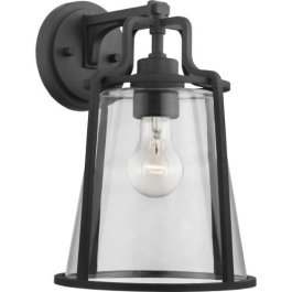 Progress Lighting Benton Harbor 1-Light Large Outdoor Wall Lantern - 120V - Textured Black