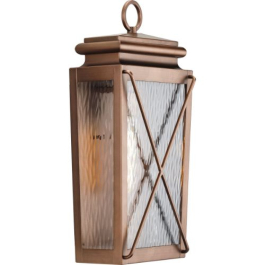 Progress Lighting Wakeford 1-Light Medium Outdoor Wall Lantern - 120V - Antique Copper