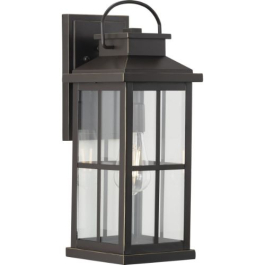 Progress Lighting Williamston 1-Light Large Outdoor Wall Lantern - 120V - Antique Bronze