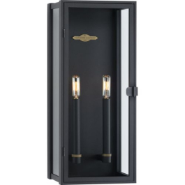 Progress Lighting Stature 2-Light Large Outdoor Wall Lantern - 120V - Textured Black