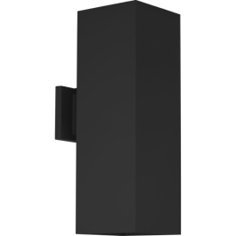Progress Lighting 6" LED Square Cylinder - 3000K - Wall Mount - Up + Down Light - Black - 120V