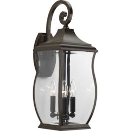 Progress Lighting Township 3-Light Large Outdoor Wall Lantern - 120V - Oil Rubbed Bronze