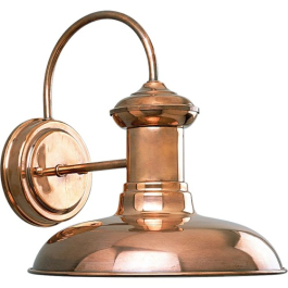Progress Lighting Brookside 1-Light Medium Outdoor Wall Lantern - 120V - Copper