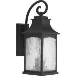 Progress Lighting Maison 2-Light Medium Outdoor Wall Lantern - 120V - Textured Black